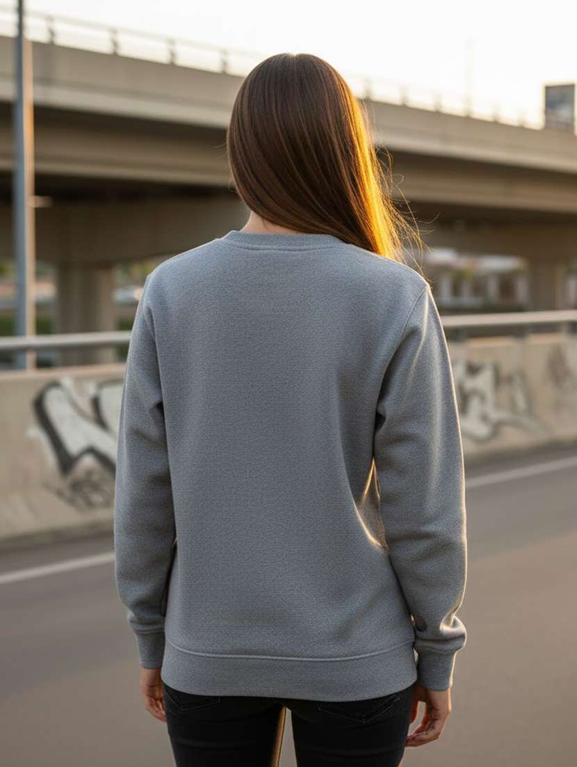 women solid long sleeve sweatshirt - 22268676 -  Standard Image - 2