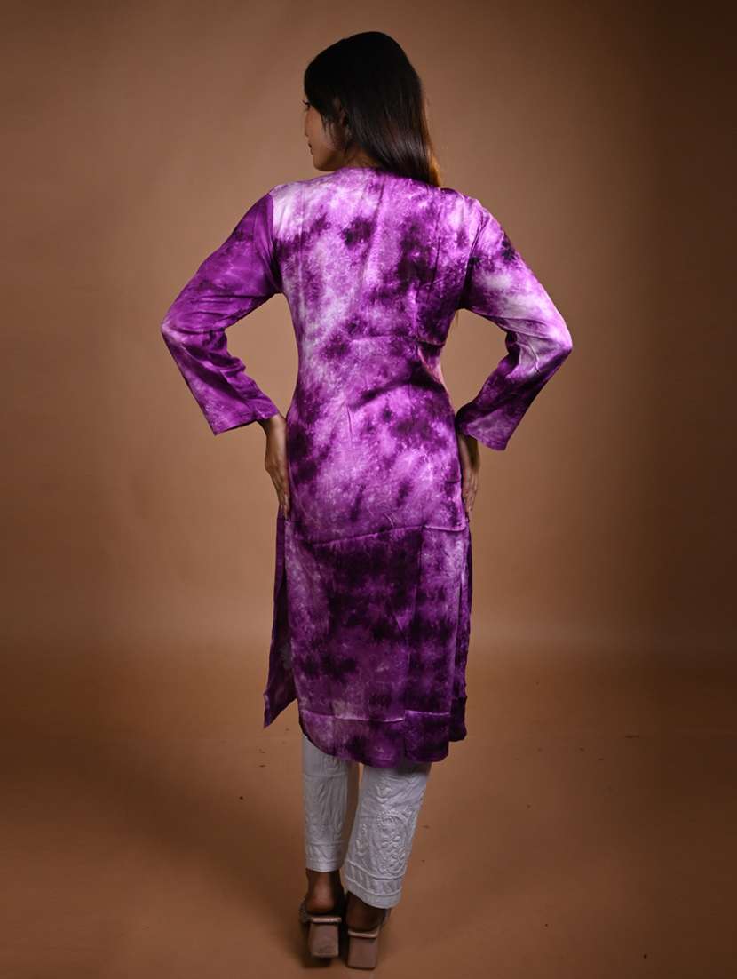 women long sleeve straight chikankari kurta - 22268729 -  Standard Image - 2
