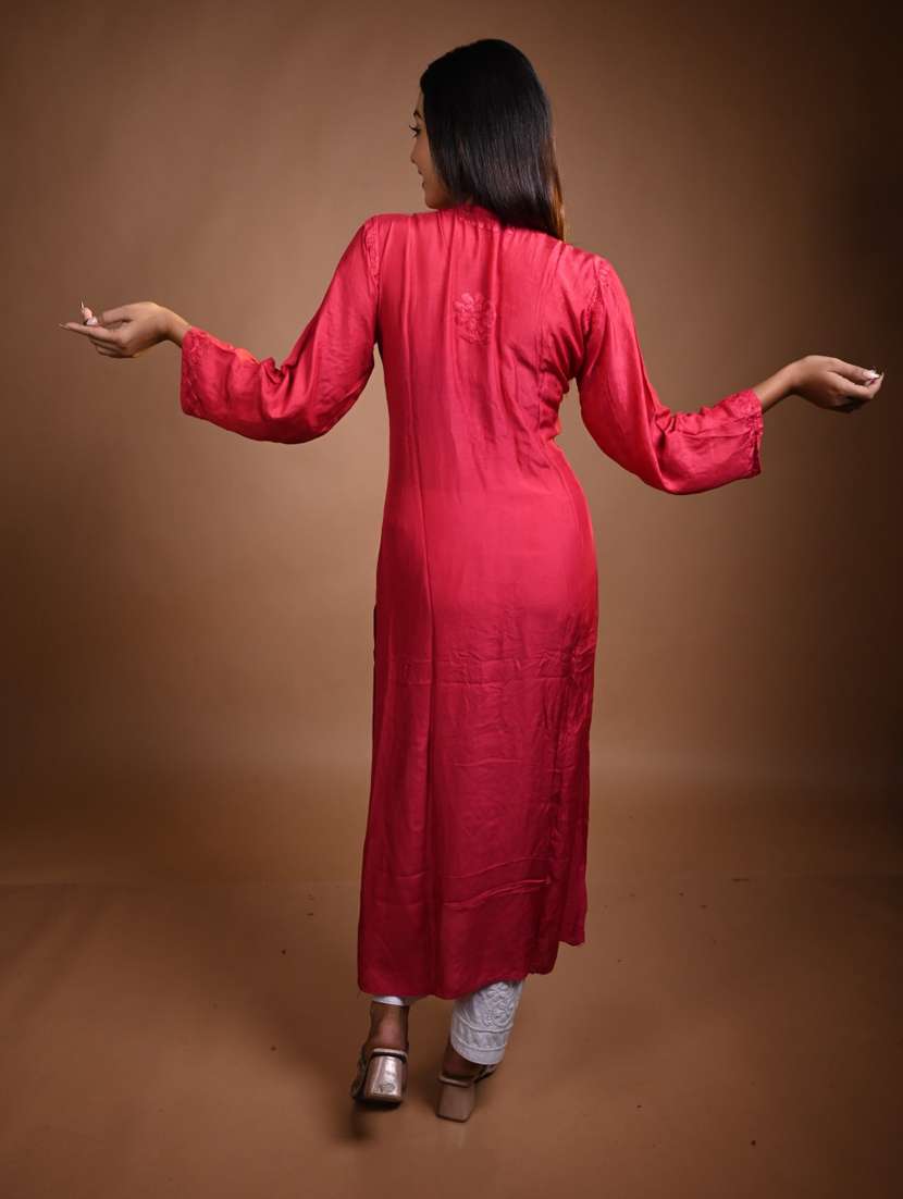 women solid with work long sleeve kurta pant set - 22268878 -  Standard Image - 2