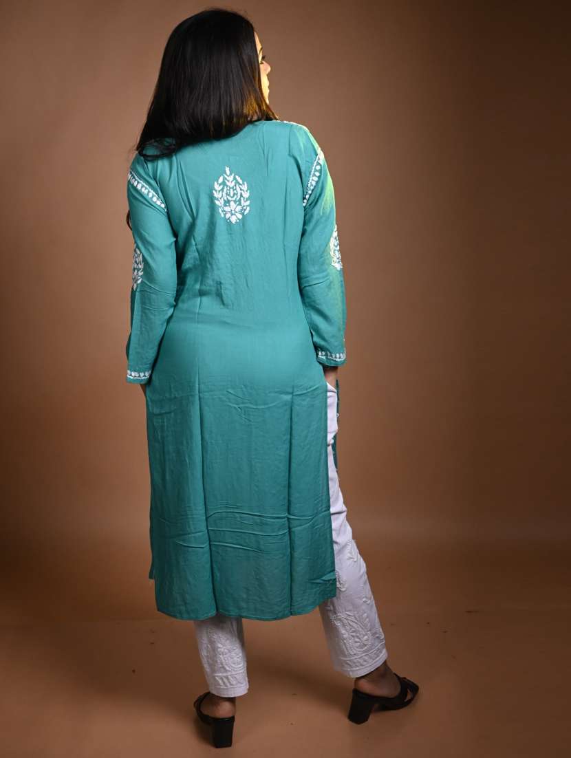 women solid with work long sleeve kurta pant set - 22268879 -  Standard Image - 2