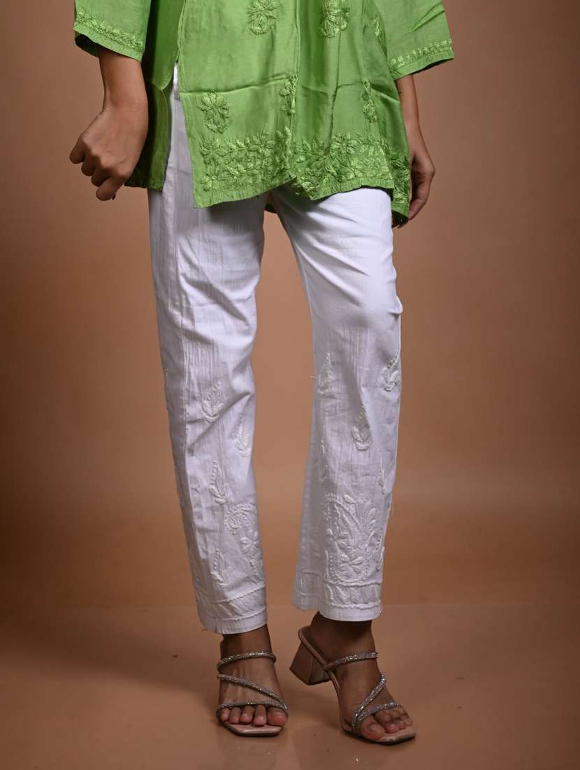 women solid with work long sleeve kurta pant set - 22268890 -  Standard Image - 2