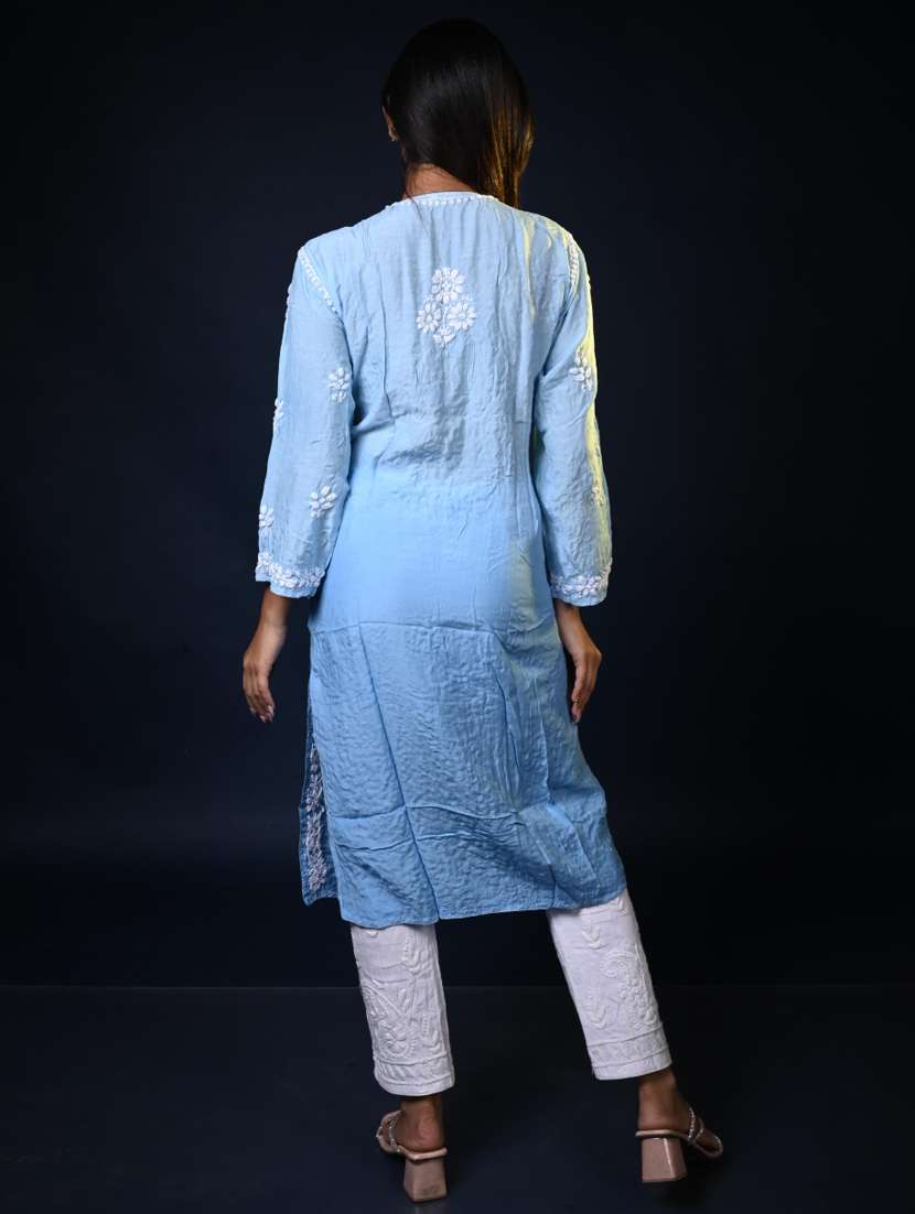 women solid with work long sleeve kurta pant with dupatta set - 22268957 -  Standard Image - 2