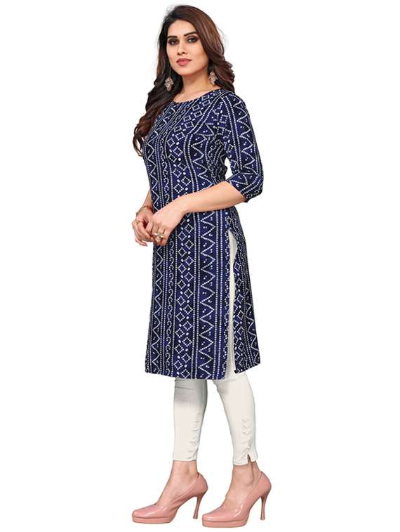 multi colored crepe straight kurta - 22269018 -  Standard Image - 2