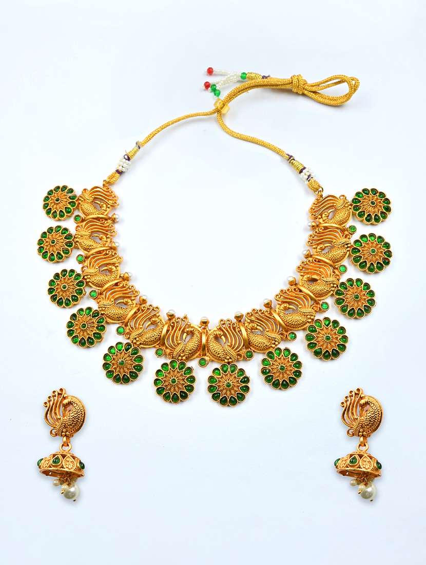 women gold plated peacock necklace set - 22270476 -  Standard Image - 2