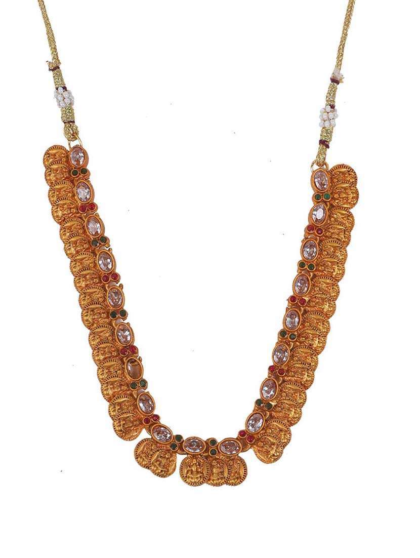 gold plated kemp laxmi coin necklace set - 22270480 -  Standard Image - 2