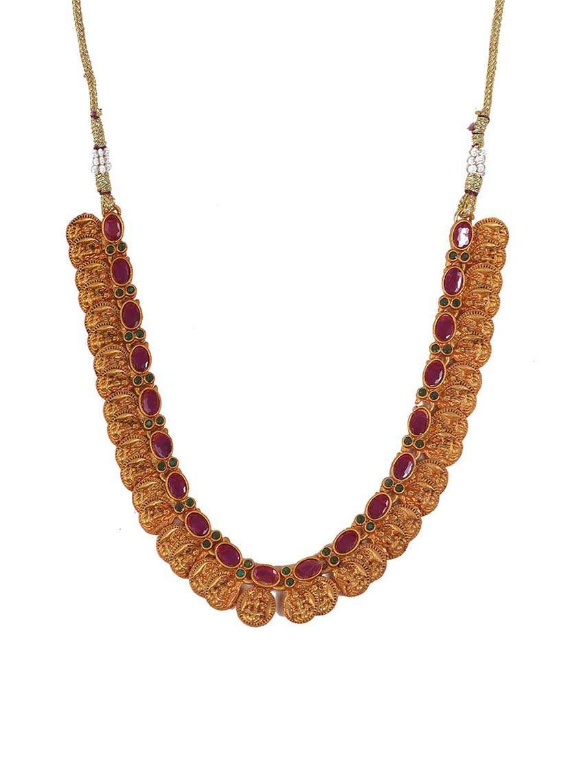 gold plated kemp laxmi coin necklace set - 22270481 -  Standard Image - 2