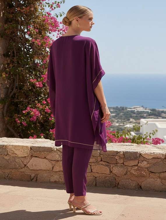 women embroidered kimono sleeve kaftan kurta - 22270679 -  Standard Image - 2