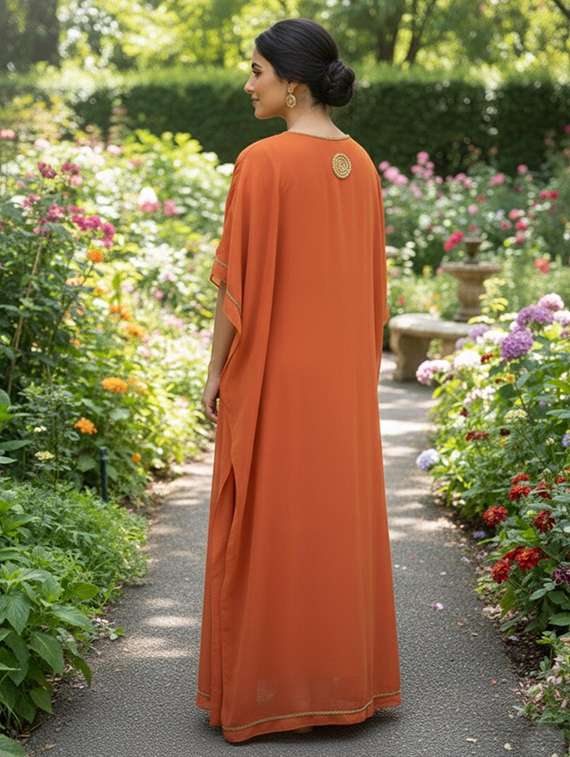 women embroidered kimono sleeve kaftan dress - 22270681 -  Standard Image - 2