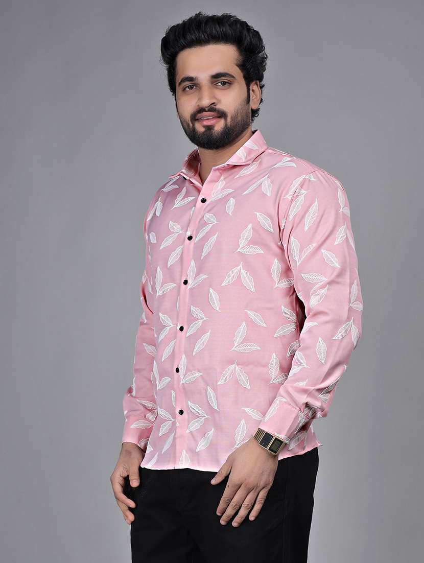 men printed collared long sleeve shirt - 22271360 -  Standard Image - 2