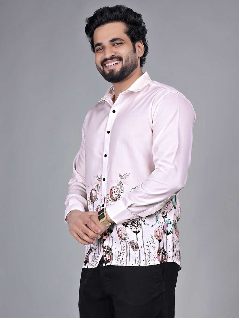 men printed collared long sleeve shirt - 22271362 -  Standard Image - 2