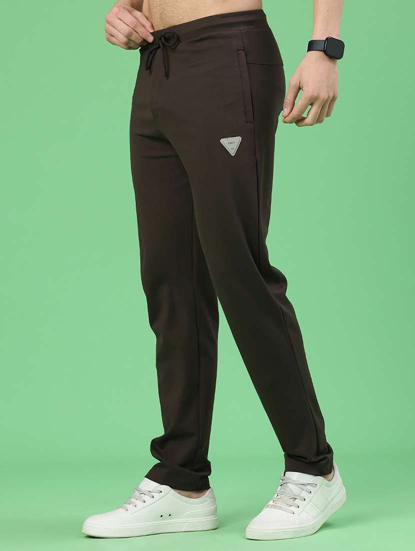 men solid mid rise full length track pant - 22271629 -  Standard Image - 2
