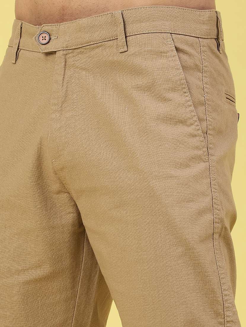 men solid mid rise chinos casual trouser - 22271740 -  Standard Image - 2