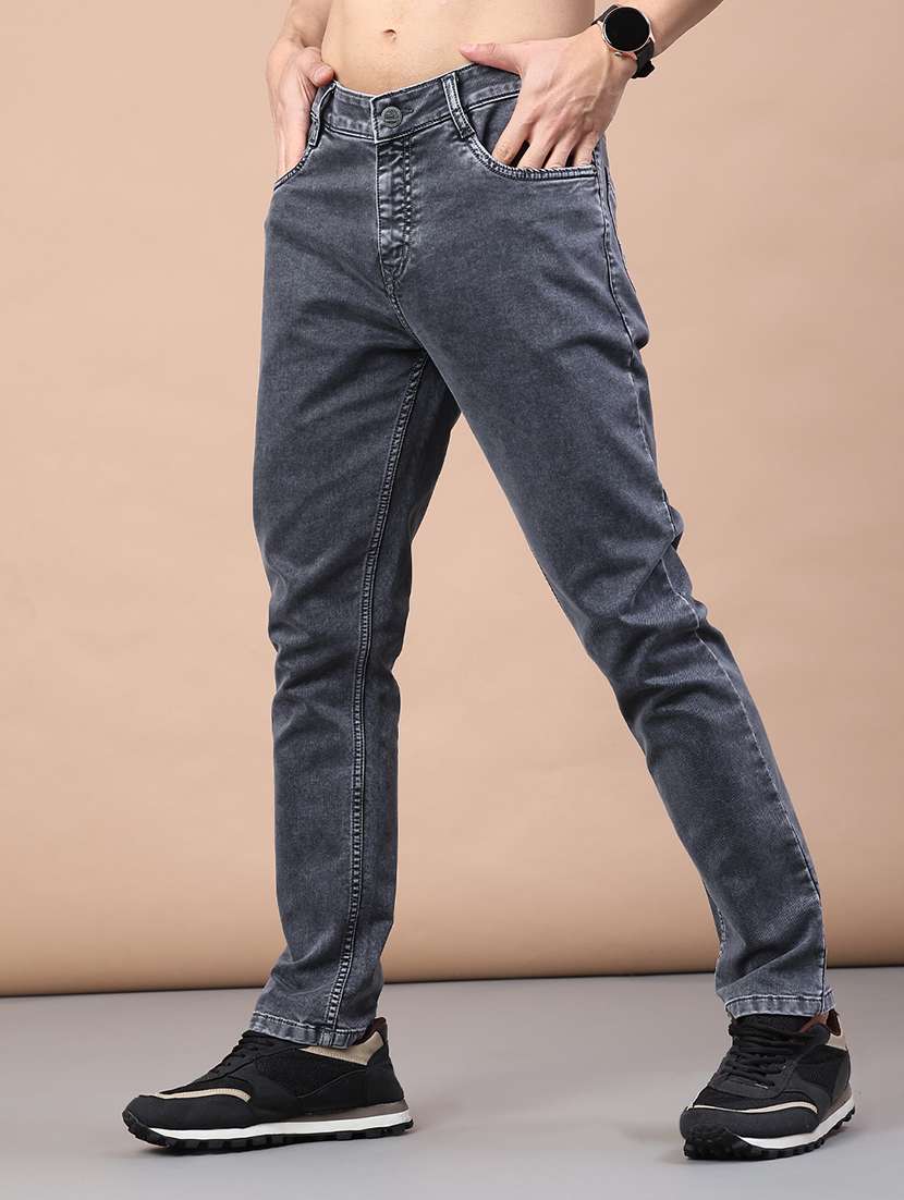 men plain mid rise full length jeans - 22271748 -  Standard Image - 2