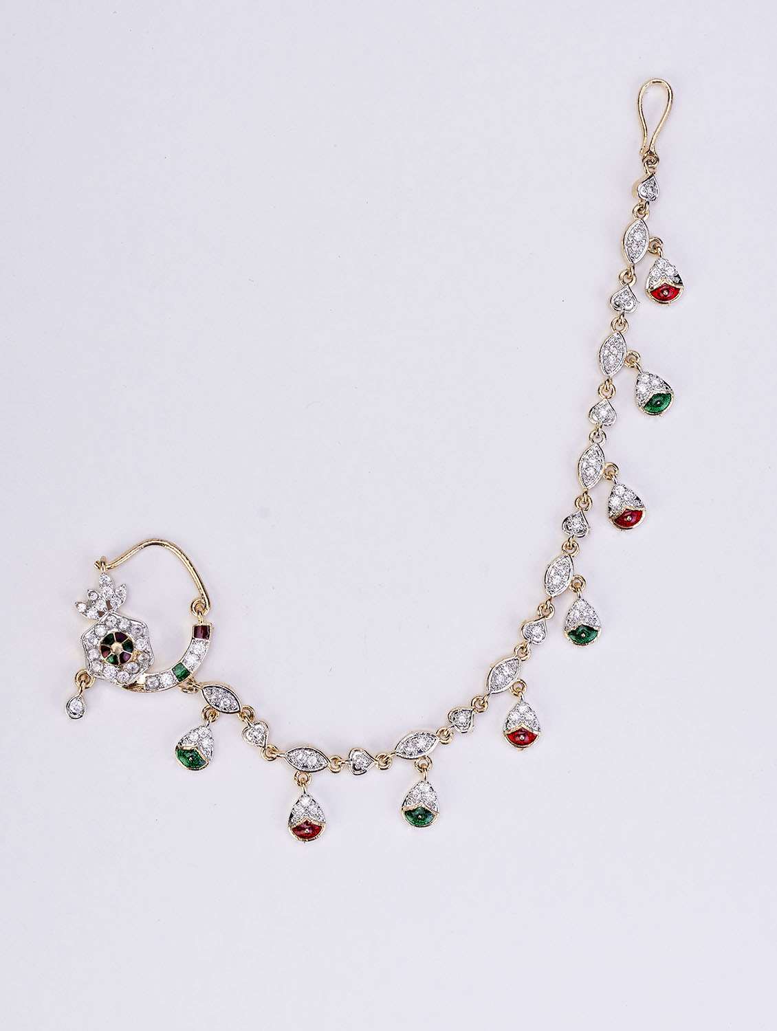 manohari two tone gold silver nath - 22271824 -  Standard Image - 2