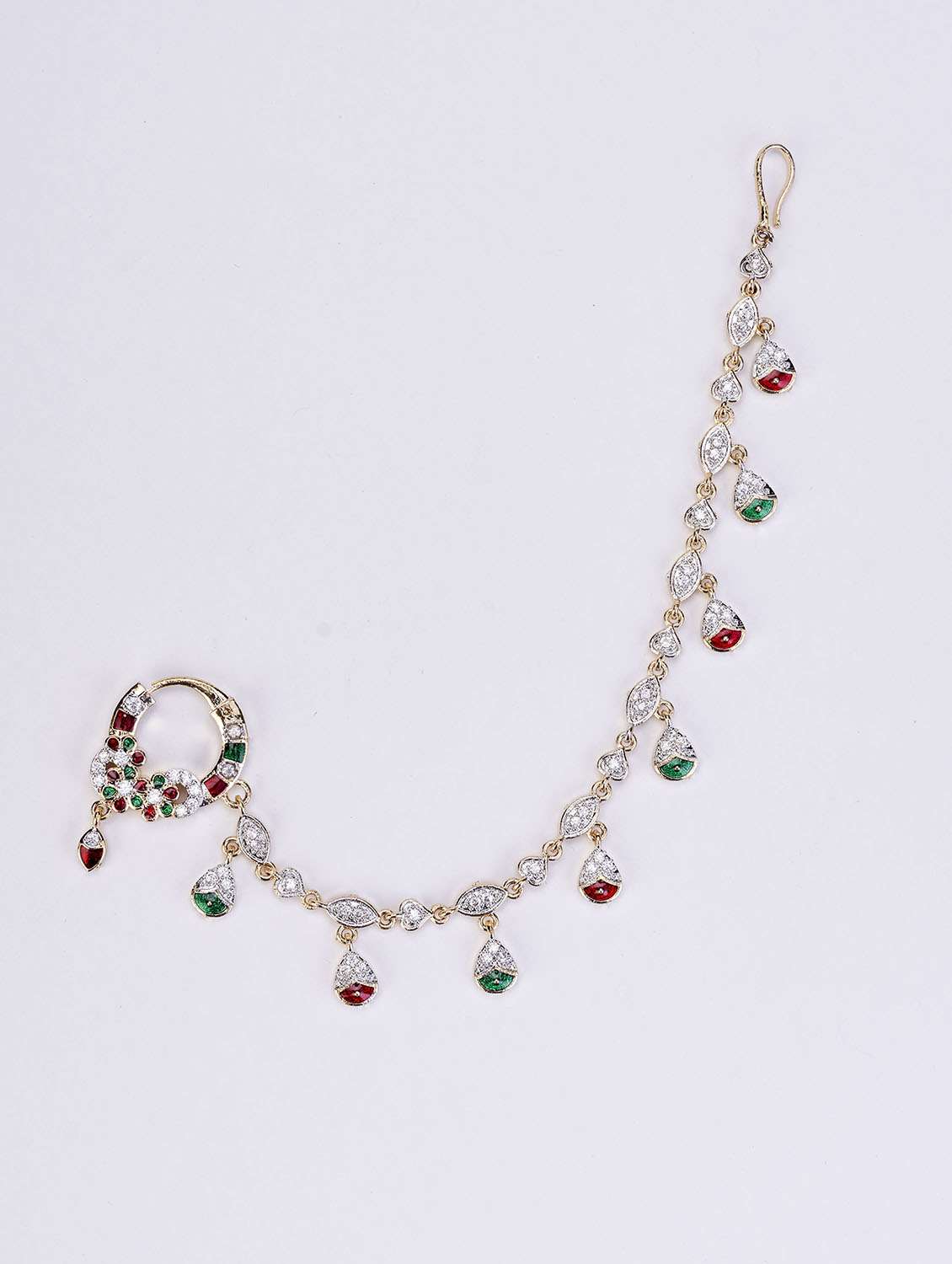 sharalle two tone gold silver nath - 22271825 -  Standard Image - 2