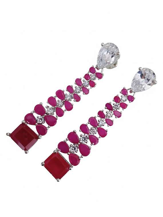 women stone studded dangle earrings - 22271832 -  Standard Image - 2