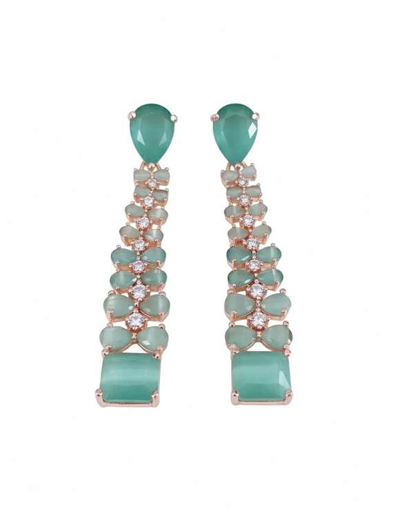 women green brass drop earring - 22271844 -  Standard Image - 2