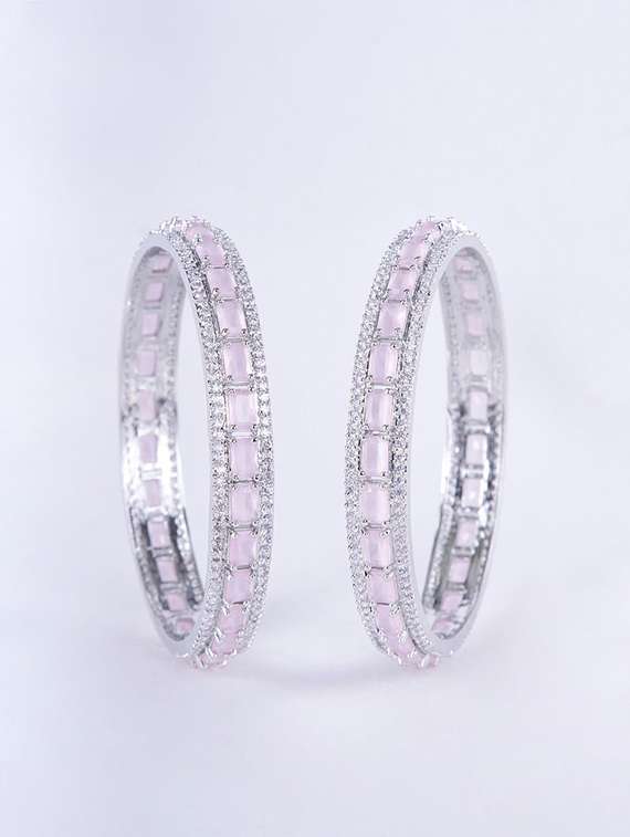 women crystal cubic zirconia rhodium bangles - 22271882 -  Standard Image - 2