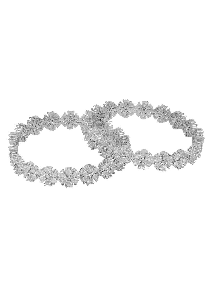 women crystal zirconia rhodium bangles - 22271883 -  Standard Image - 2