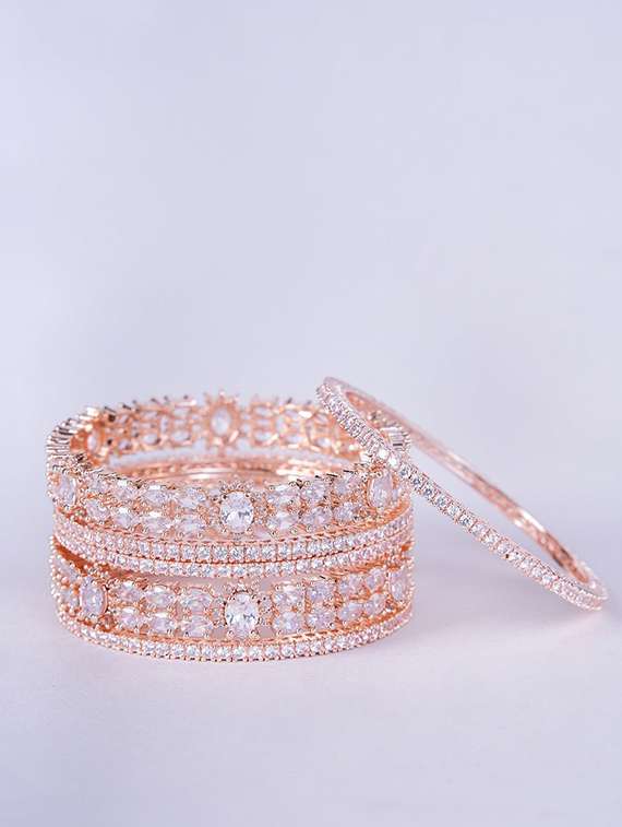 women crystal zirconia rhodium bangles - 22271885 -  Standard Image - 2