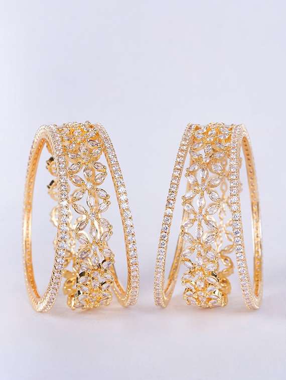 women crystal zirconia rhodium bangles - 22271891 -  Standard Image - 2