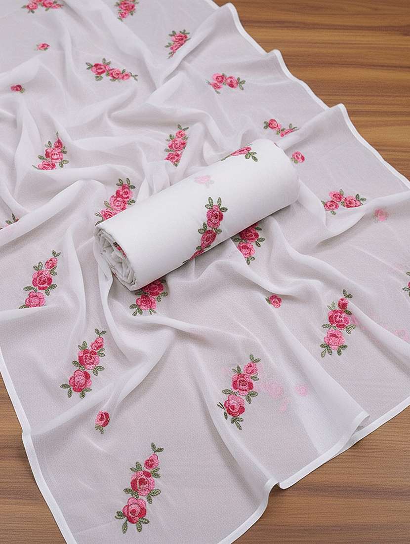 women solid with work embroidered saree with blouse - 22271935 -  Standard Image - 2