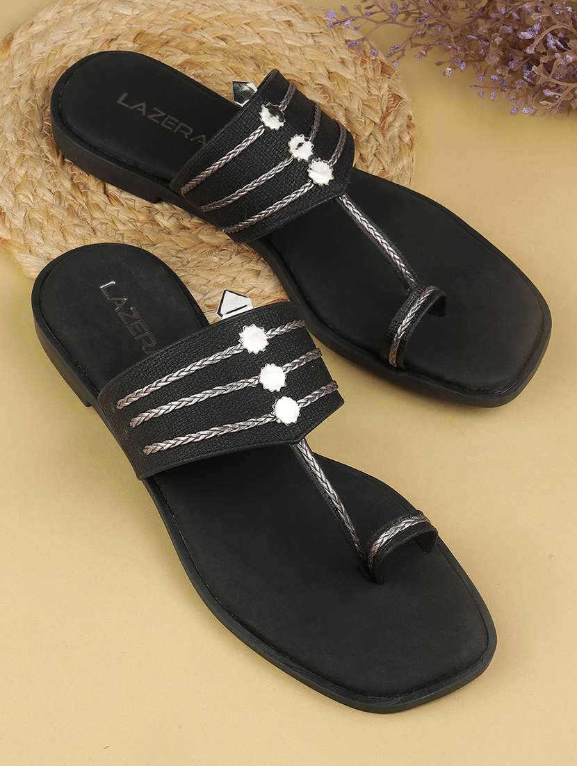 women embellished one toe flat sandal