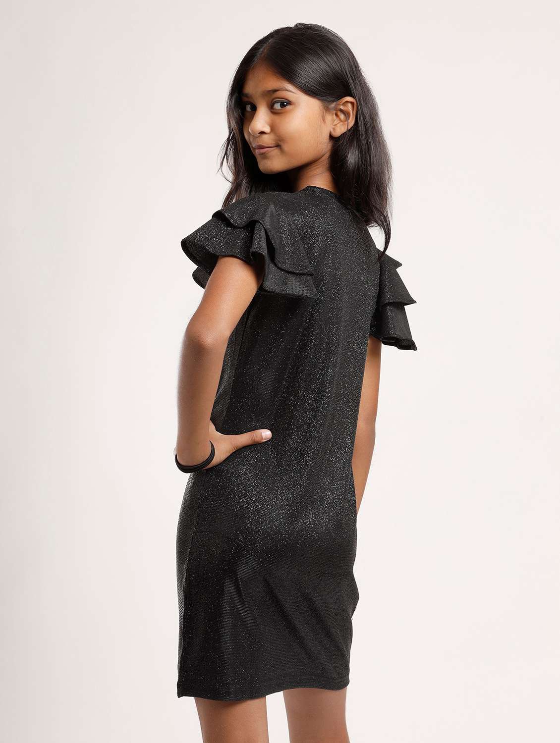 girls self designed flared sleeve a-line dress - 22271968 -  Standard Image - 2