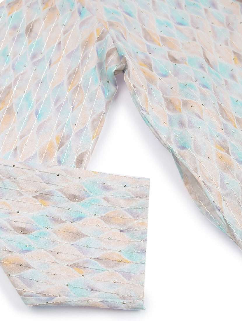 boys printed long sleeve straight kurta - 22272030 -  Standard Image - 2