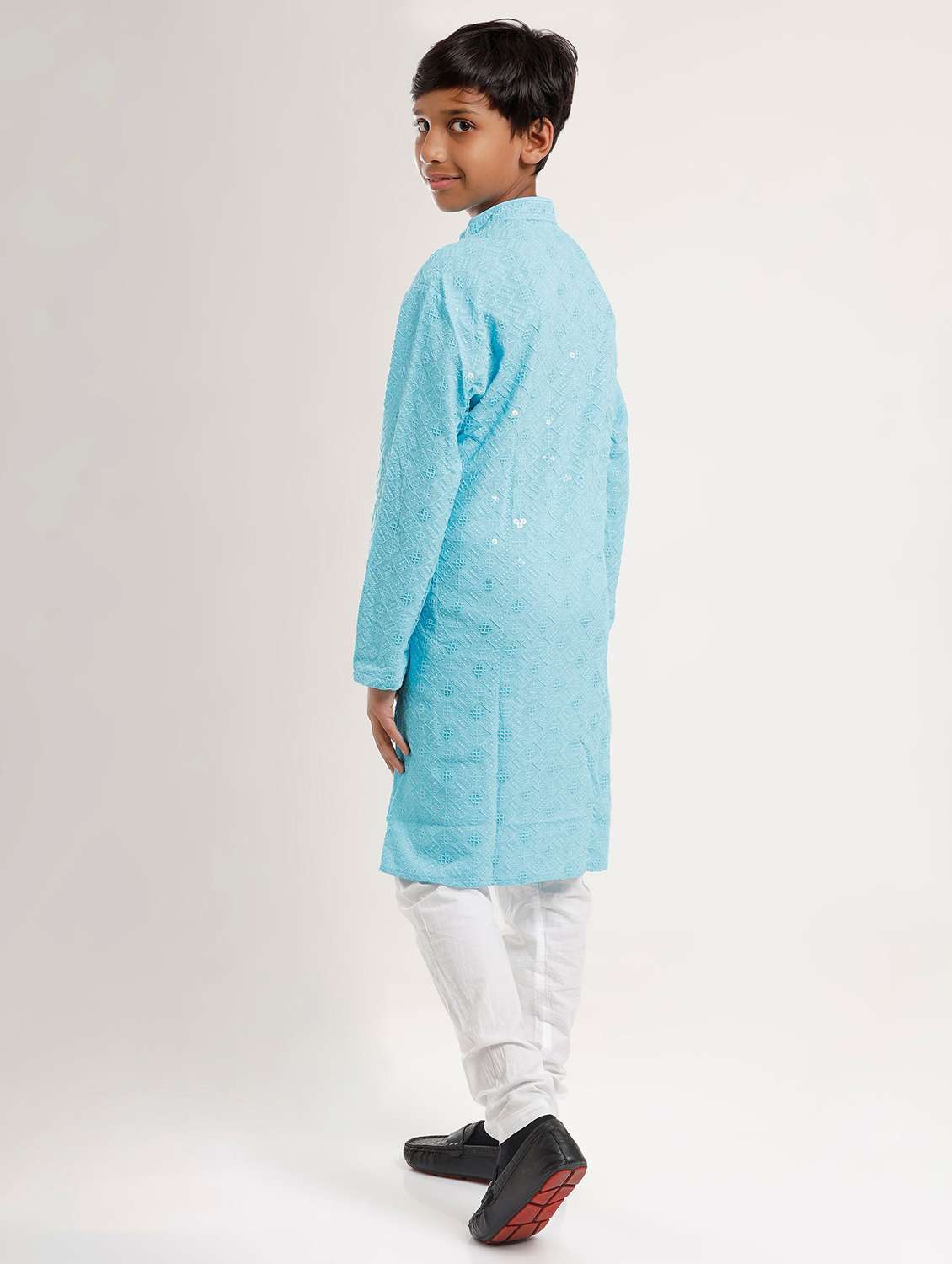 boys embroidered long sleeve straight kurta - 22272039 -  Standard Image - 2