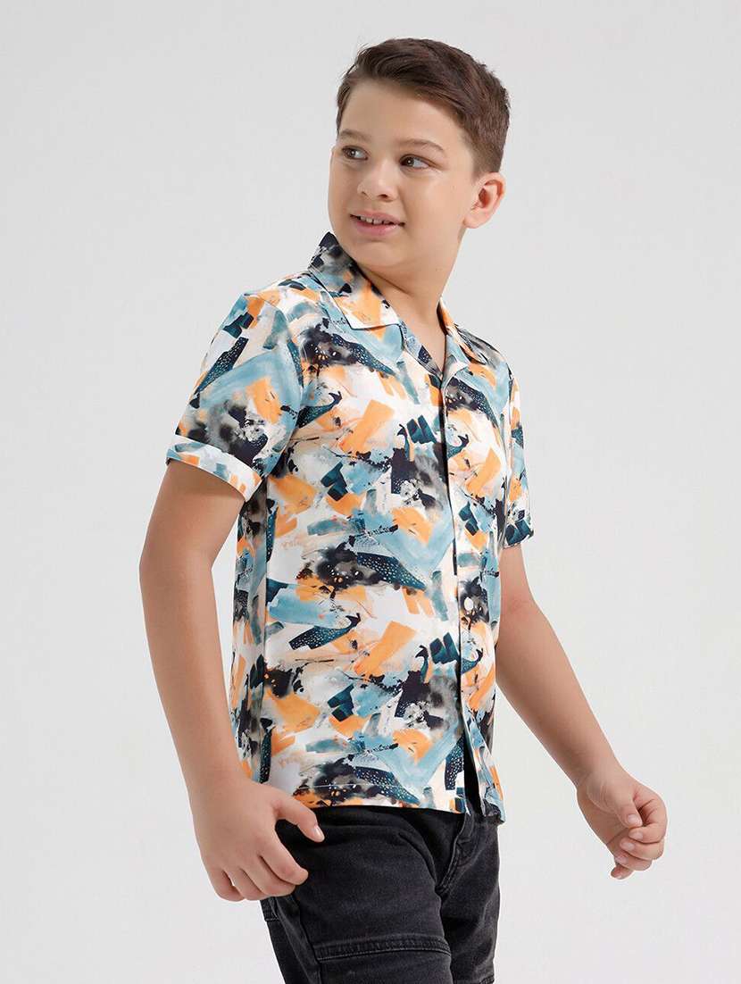 boys printed collared short sleeve shirt - 22272040 -  Standard Image - 2