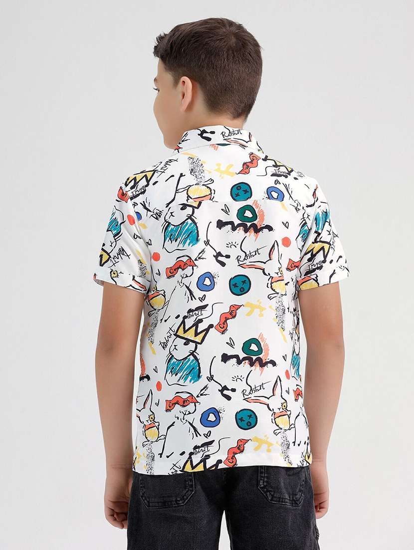 boys printed collared short sleeve shirt - 22272055 -  Standard Image - 2