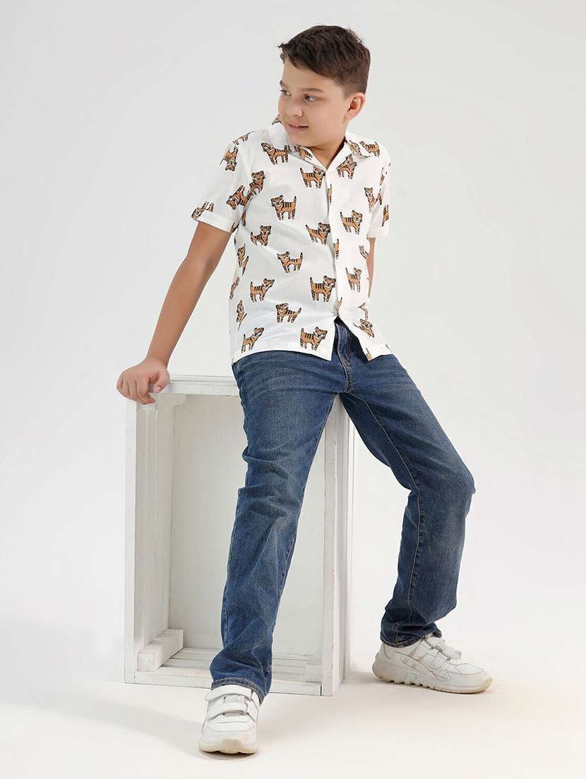 boys printed collared short sleeve shirt - 22272076 -  Standard Image - 2