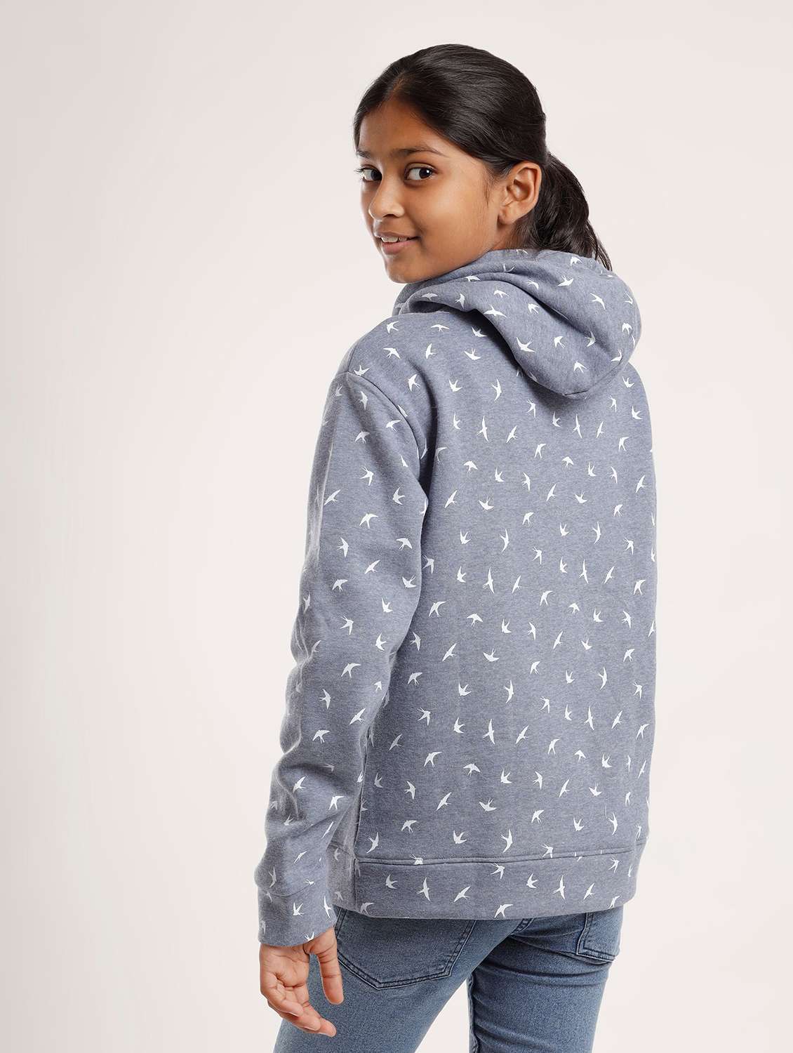 girls printed long sleeve hooded sweatshirt - 22272133 -  Standard Image - 2