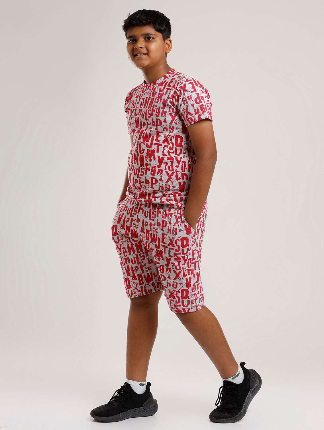 boys printed short sleeve t-shirt and shorts set