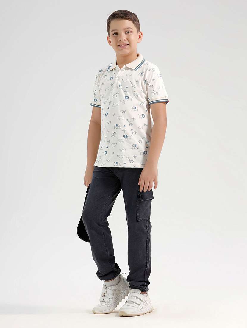 Boys Printed Short Sleeve Polo T-shirt - 22272346 -  Standard Image - 2