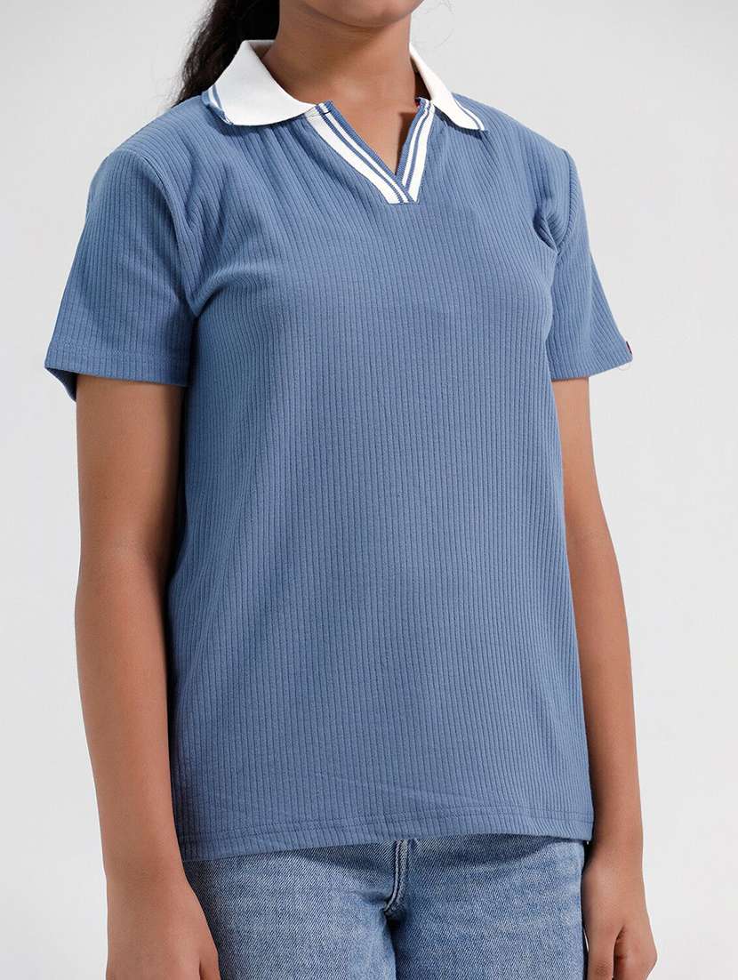 girls solid short sleeve polo tee - 22272350 -  Standard Image - 2