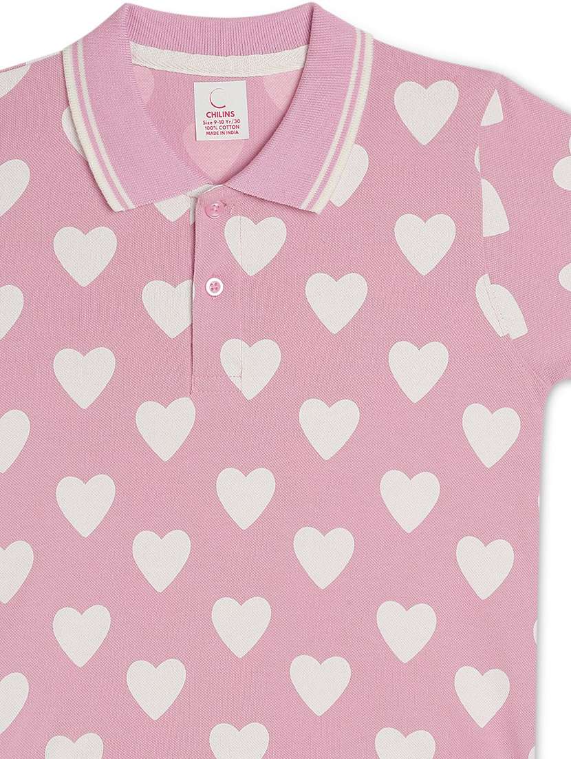 girls printed short sleeve polo tee - 22272403 -  Standard Image - 2
