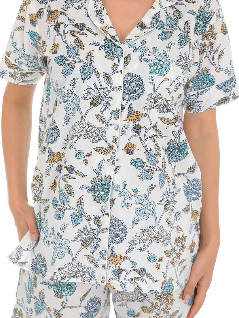 women printed nightwear shorts set - 22272459 -  Standard Image - 2