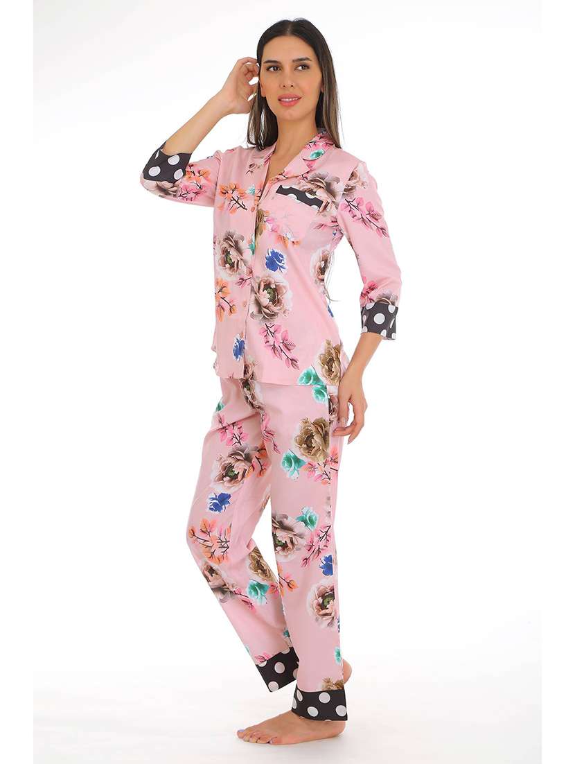 women printed nightwear pyjama set - 22272460 -  Standard Image - 2