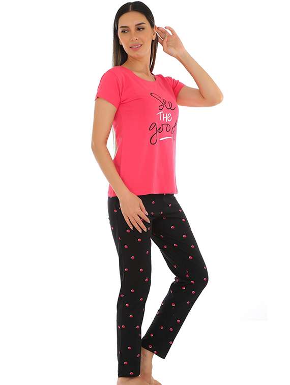 women printed nightwear pyjama set - 22272465 -  Standard Image - 2