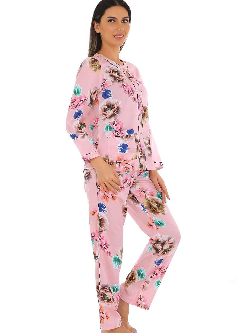 women printed nightwear pyjama set - 22272467 -  Standard Image - 2