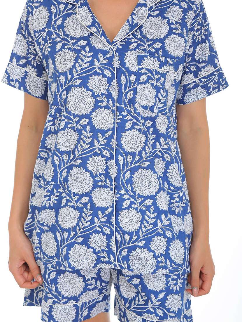 women printed nightwear shorts set - 22272468 -  Standard Image - 2