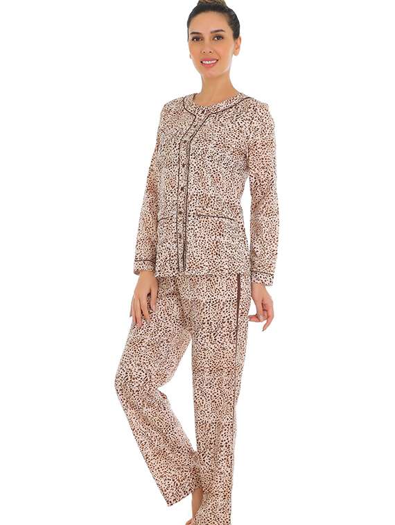 women printed nightwear pyjama set - 22272470 -  Standard Image - 2