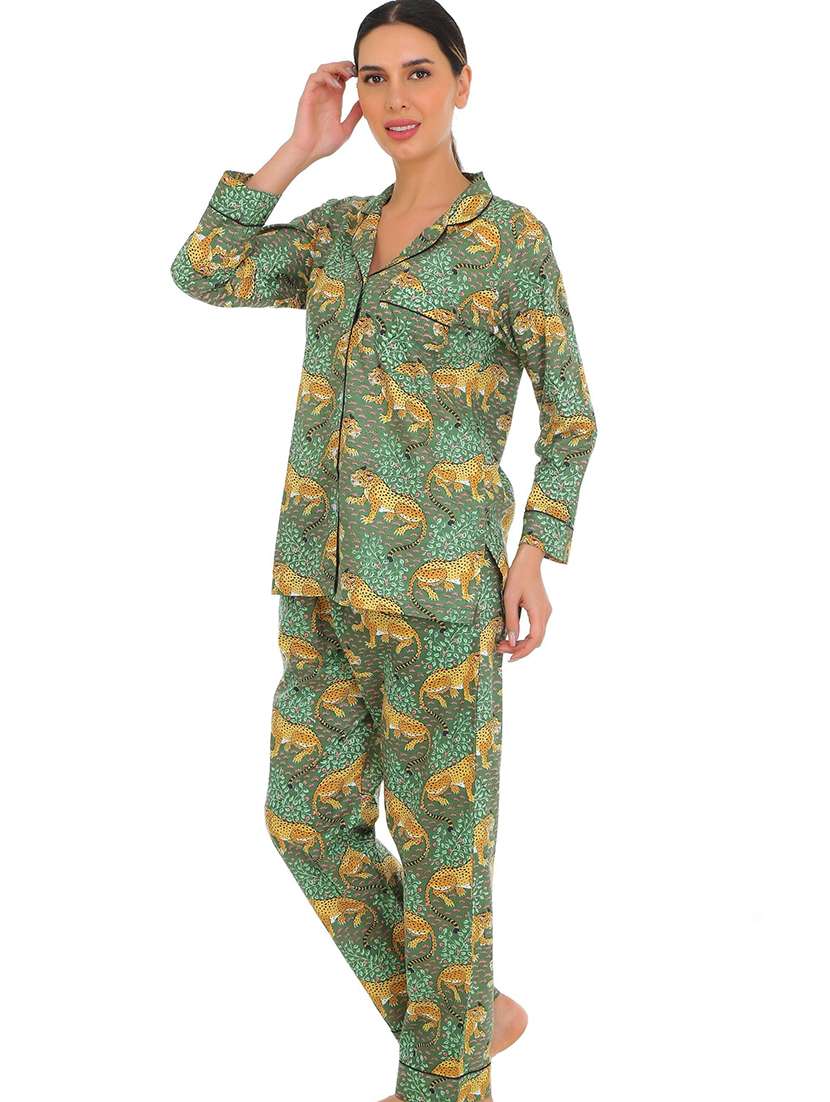 women printed nightwear pyjama set - 22272482 -  Standard Image - 2