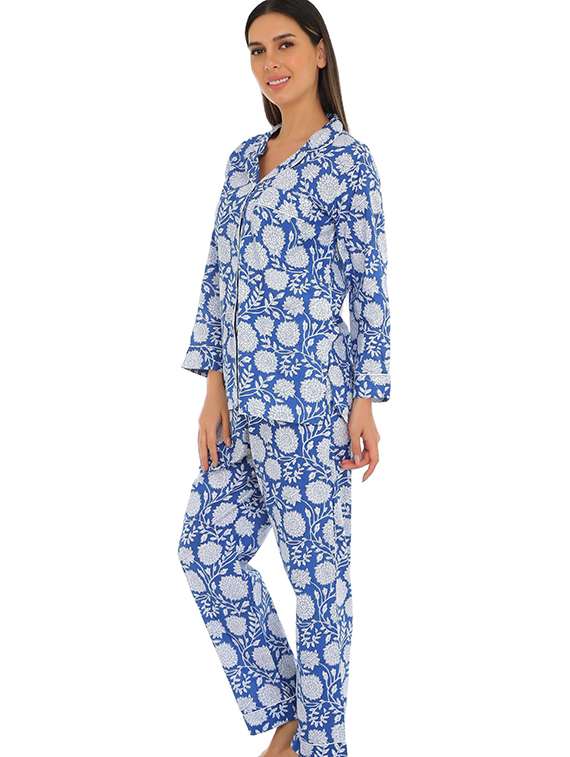 women printed nightwear pyjama set - 22272489 -  Standard Image - 2