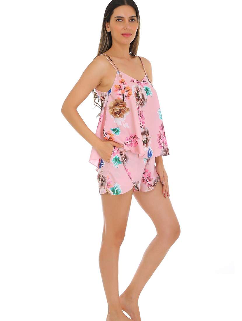 women printed nightwear shorts set - 22272493 -  Standard Image - 2