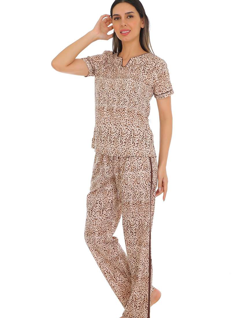 women printed nightwear pyjama set - 22272494 -  Standard Image - 2