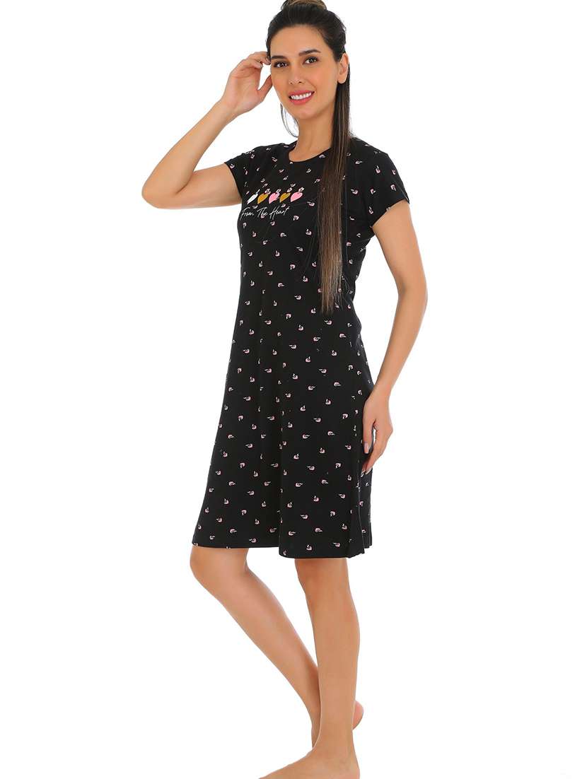 women printed short sleeve sleepshirt - 22272502 -  Standard Image - 2