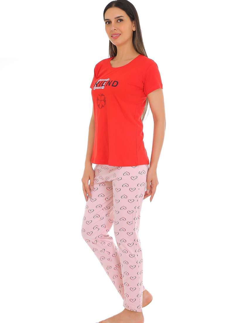 women printed nightwear pyjama set - 22272503 -  Standard Image - 2